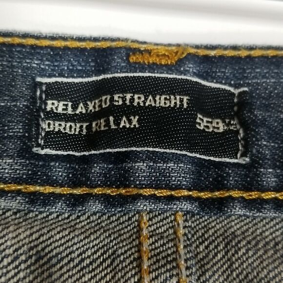 Vintage Levi's 559 Jeans Men's 36 32 Relaxed Stretch Denim 5 Pocket Distressed - Picture 10 of 11